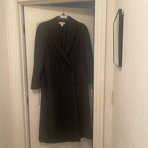 Preston‎ & York Womens Double-Breasted Charcoal Wool Coat Size 14